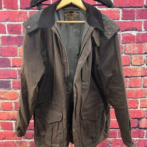 Filson Cover Cloth Woodland Jacket with Hood, Cabin Brown, Medium Accepts Liner